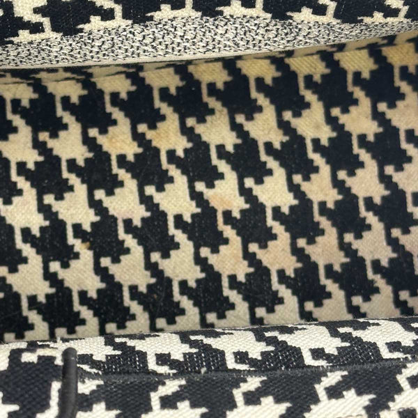 Christian Dior Medium Houndstooth Tote Bag - Black/White