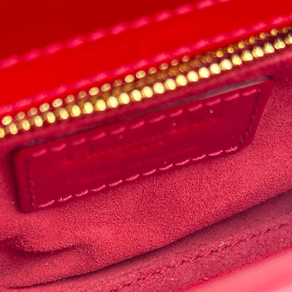 Christian Dior Mini Lady Dior Bag Cherry Red Patent Cannage Calfskin