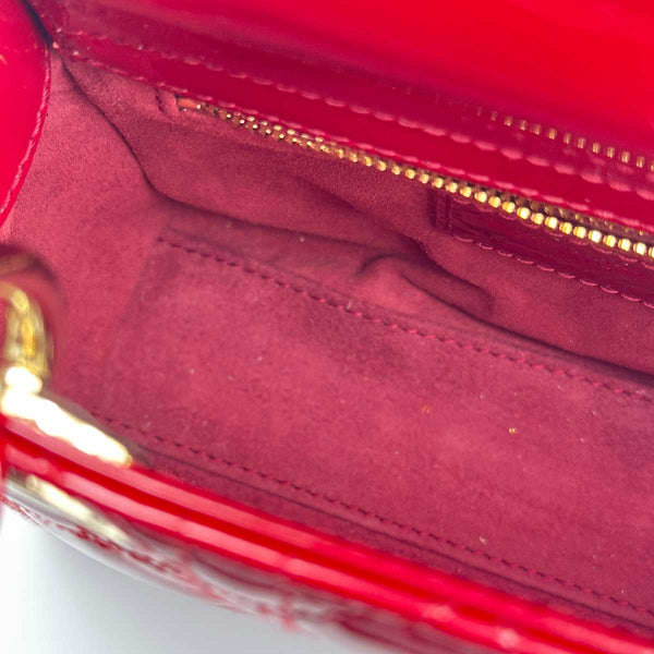 Christian Dior Mini Lady Dior Bag Cherry Red Patent Cannage Calfskin