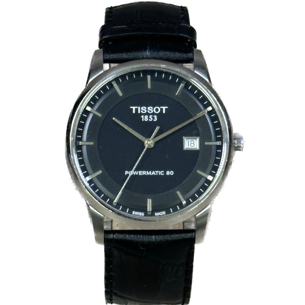 Tissot Luxury Powermatic 80 - Black Leather Band - Chicago Pawners & Jewelers