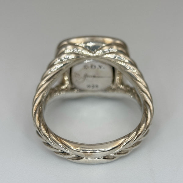 David Yurman Albion Pave Diamond Ring - Sterling Silver - Split Shank - 15mm