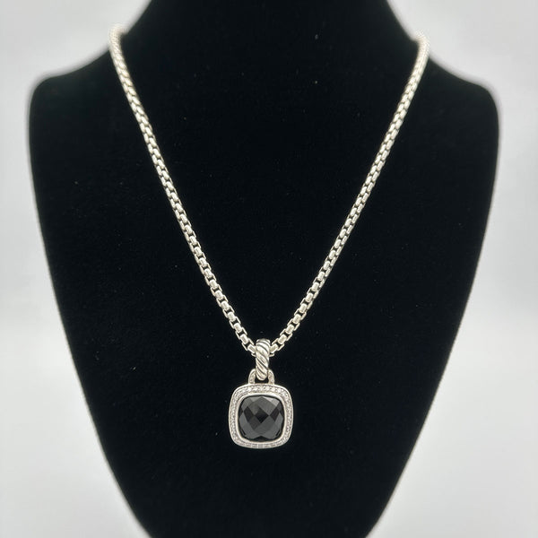 David Yurman Albion Pendant - Sterling Silver with Black Onyx and Diamonds
