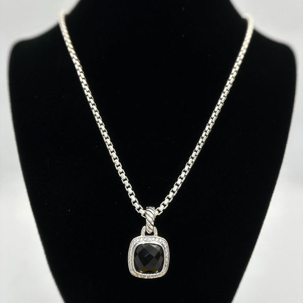 David Yurman Albion Pendant - Sterling Silver with Black Onyx and Diamonds