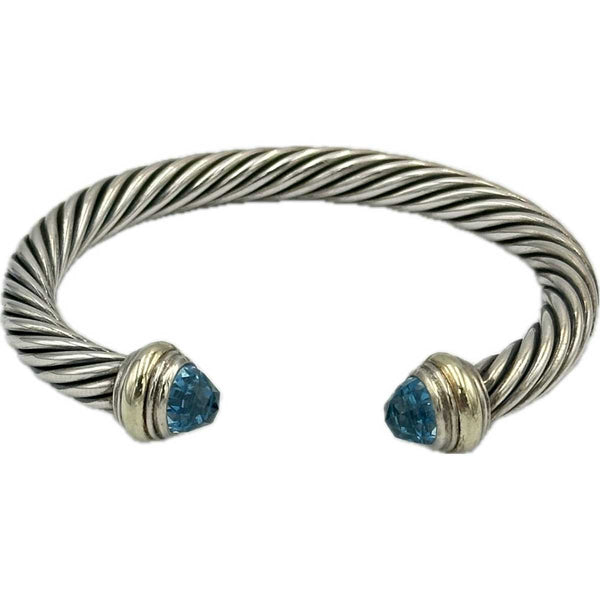 David Yurman Classic Cable Cuff Bracelet - 7mm - Blue Topaz