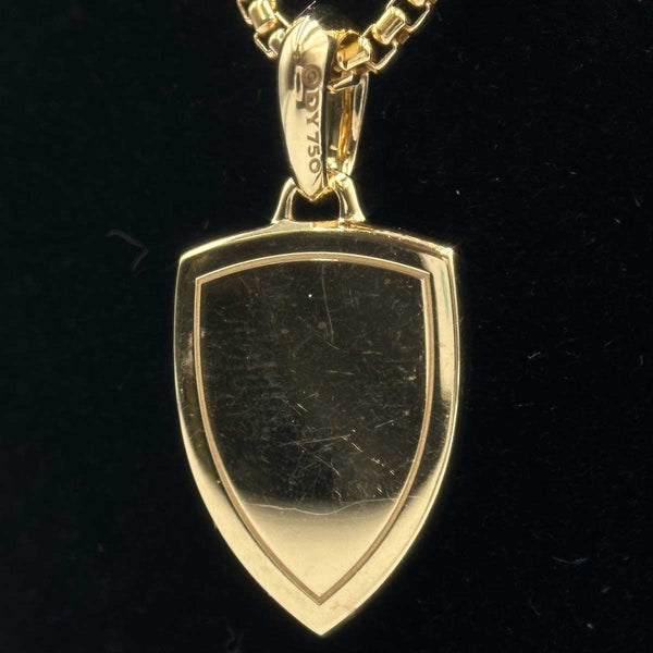 David Yurman Men's St. Michael Amulet and Chain 18k Yellow Gold