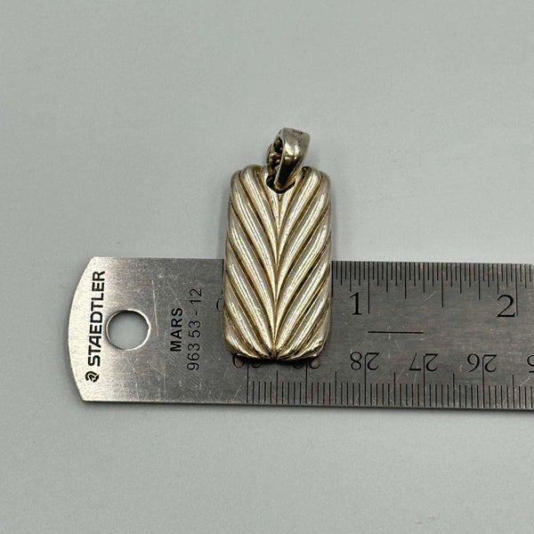 David Yurman Sterling Silver Chevron Dog Tag
