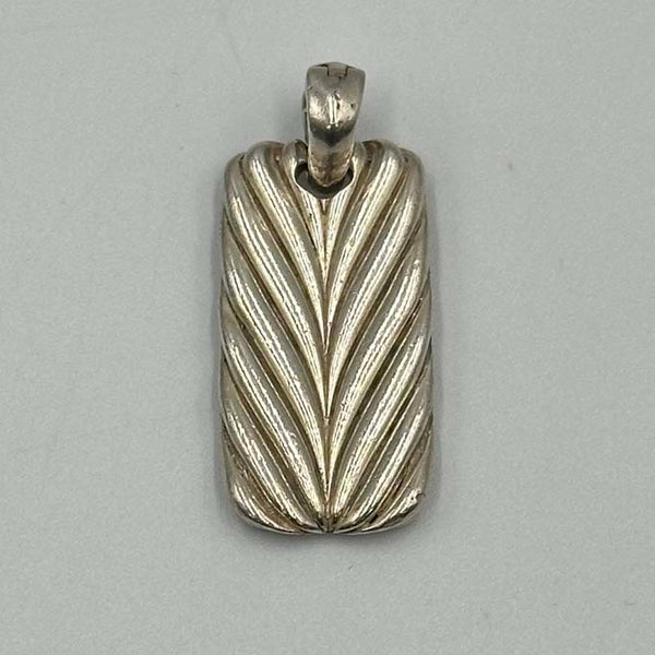 David Yurman Sterling Silver Chevron Dog Tag