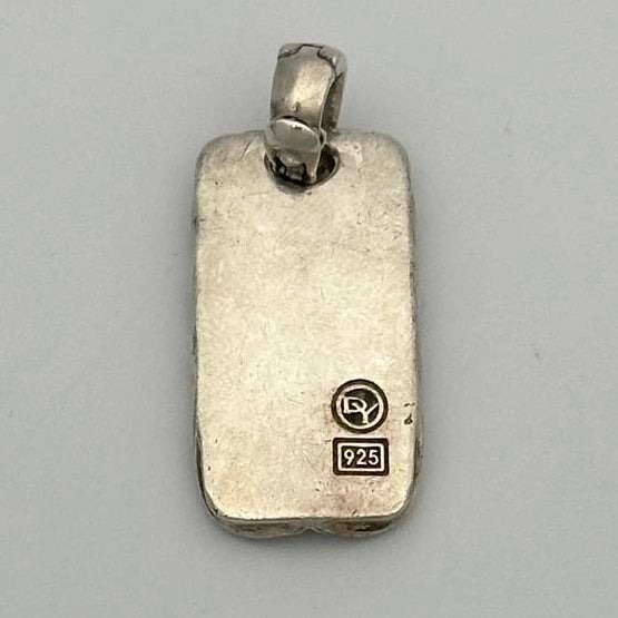 David Yurman Sterling Silver Chevron Dog Tag