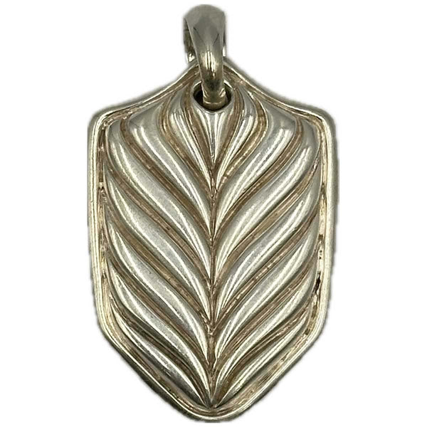 David Yurman Sterling Silver Chevron Dog Tag, Shield Shape