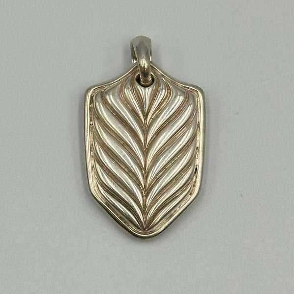 David Yurman Sterling Silver Chevron Dog Tag, Shield Shape