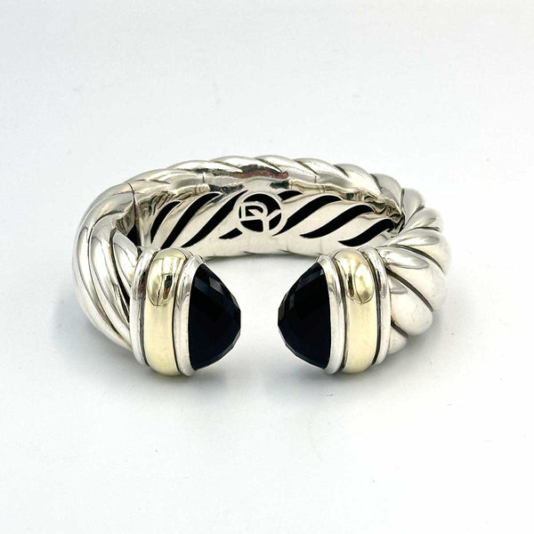 David Yurman Sterling Silver Cuff with Gold - 24mm