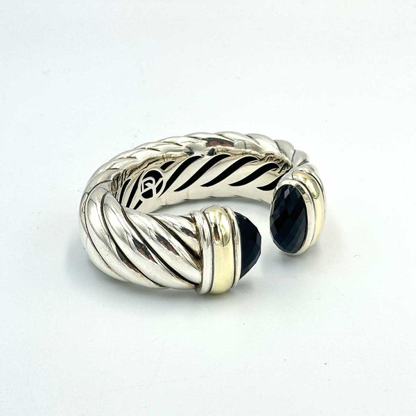 David Yurman Sterling Silver Cuff with Gold - 24mm
