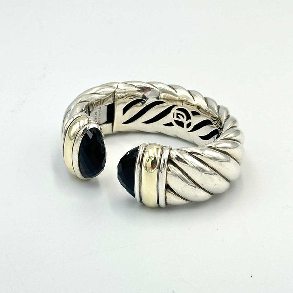 David Yurman Sterling Silver Cuff with Gold - 24mm