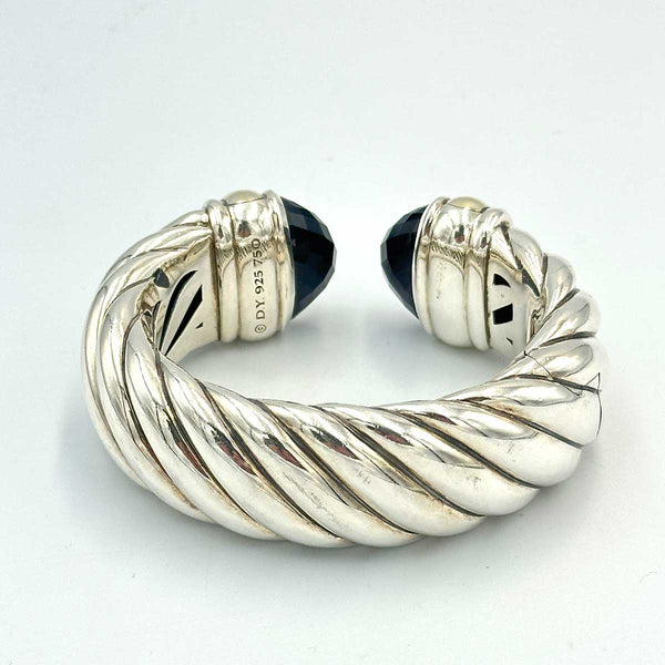 David Yurman Sterling Silver Cuff with Gold - 24mm