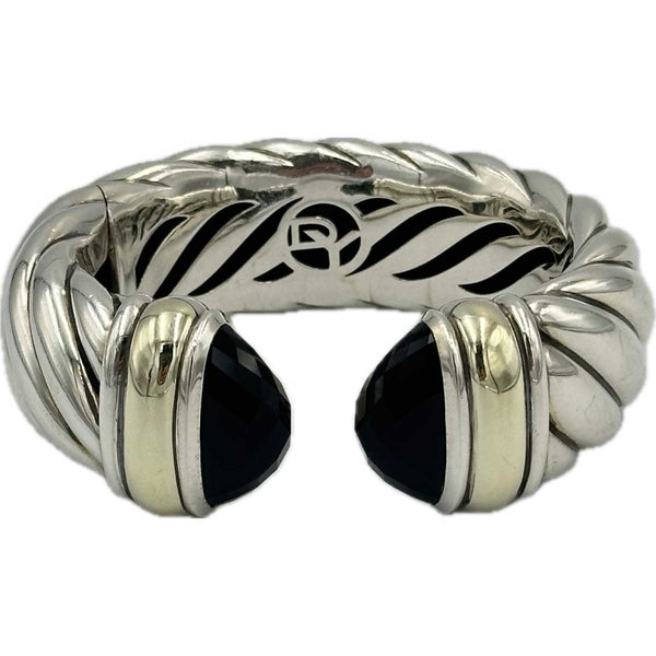 David Yurman Sterling Silver Cuff with Gold - 24mm