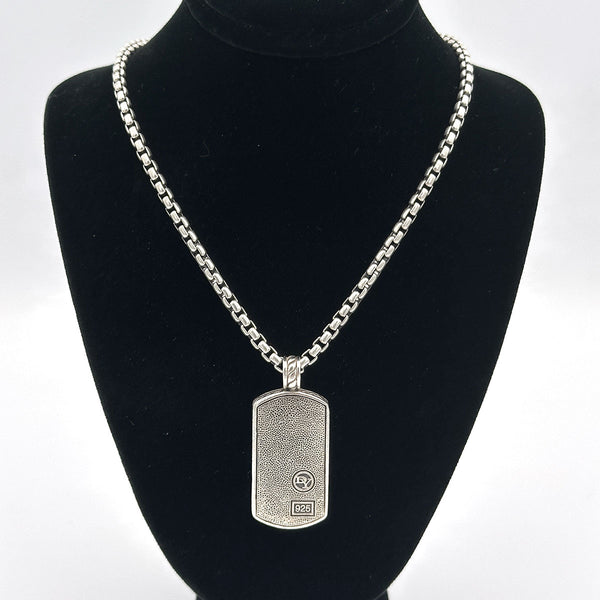 David Yurman Sterling Silver Dog Tag Pendant