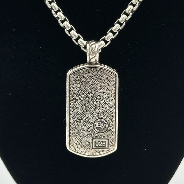 David Yurman Sterling Silver Dog Tag Pendant