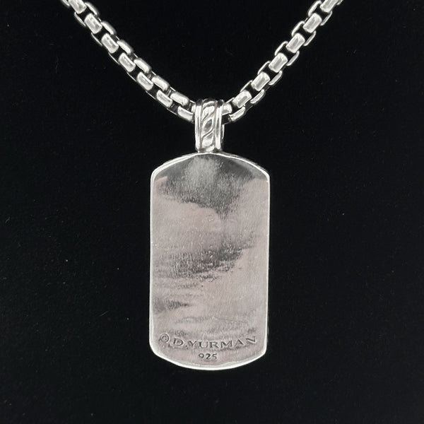 David Yurman Sterling Silver Dog Tag Pendant