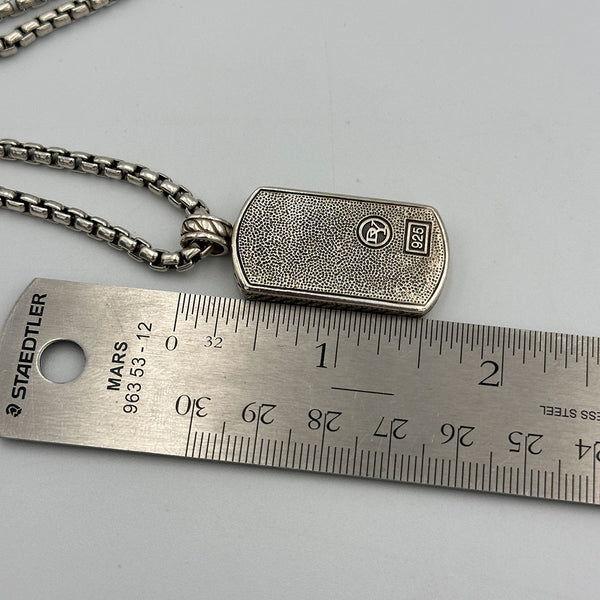 David Yurman Sterling Silver Dog Tag Pendant
