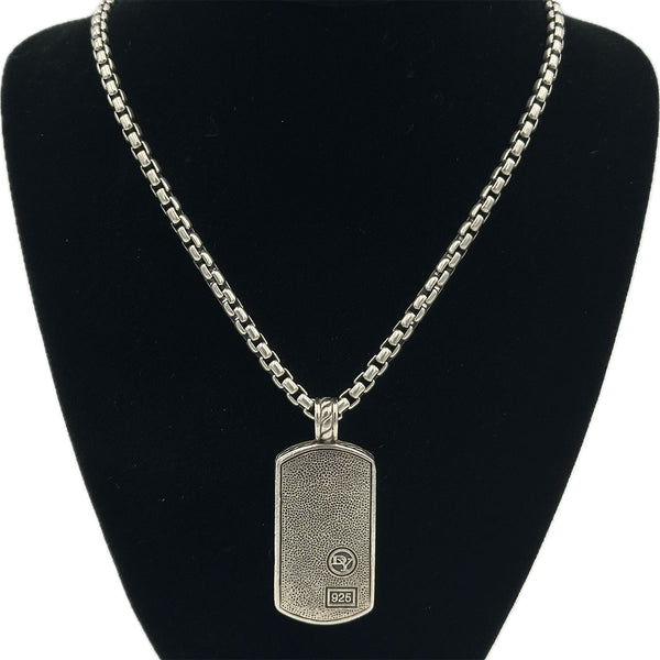 David Yurman Sterling Silver Dog Tag Pendant