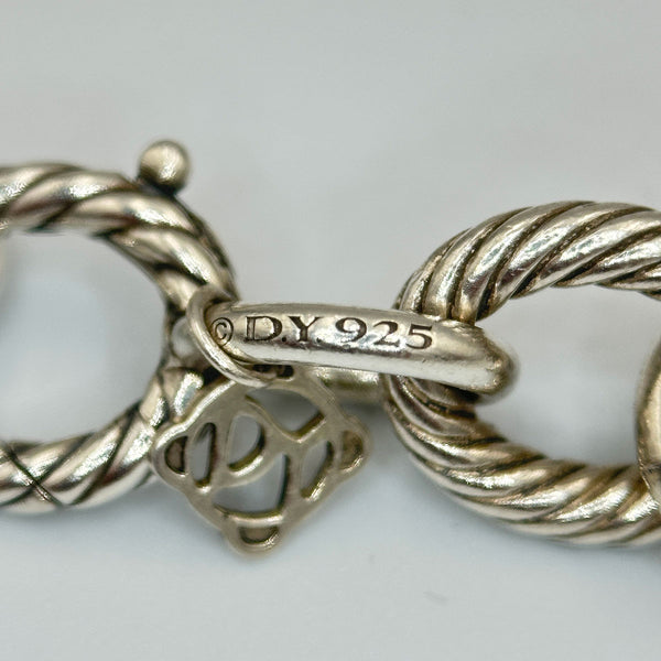 David Yurman Sterling Silver Oval Link Chain Bracelet - 12mm