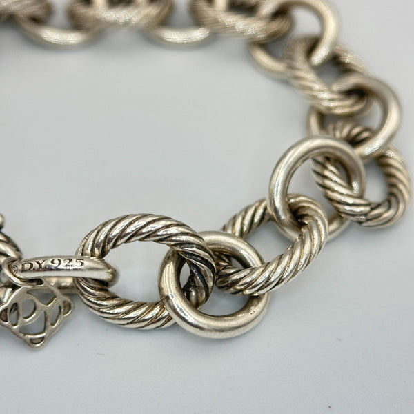 David Yurman Sterling Silver Oval Link Chain Bracelet - 12mm