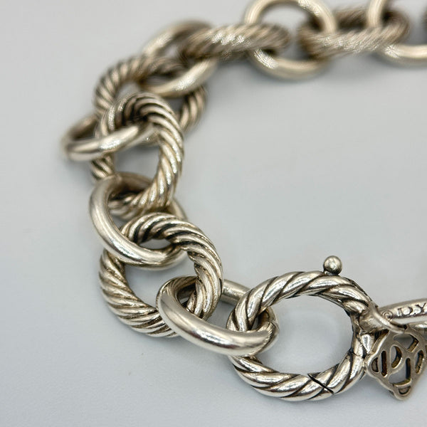 David Yurman Sterling Silver Oval Link Chain Bracelet - 12mm