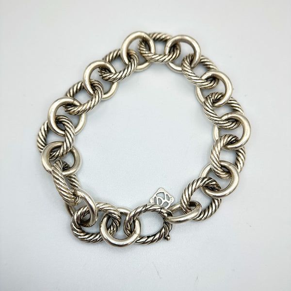 David Yurman Sterling Silver Oval Link Chain Bracelet - 12mm