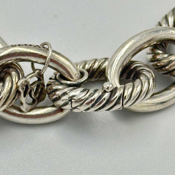 David Yurman XL Graduated Cable Link Necklace, Two-toned