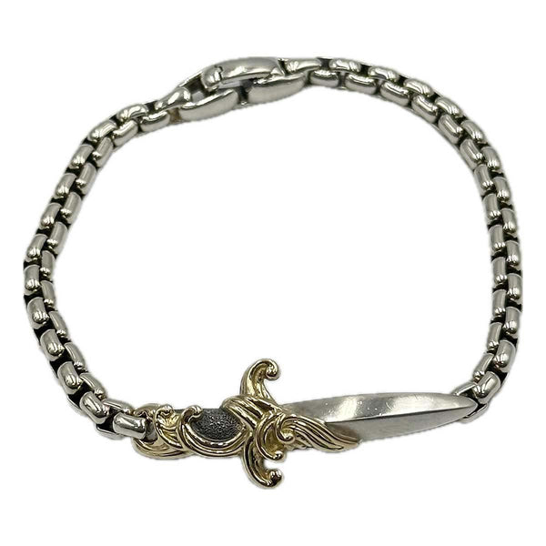 David Yurman Waves Dagger Bracelet Sterling Silver with 18K Yellow Gold, 5mm