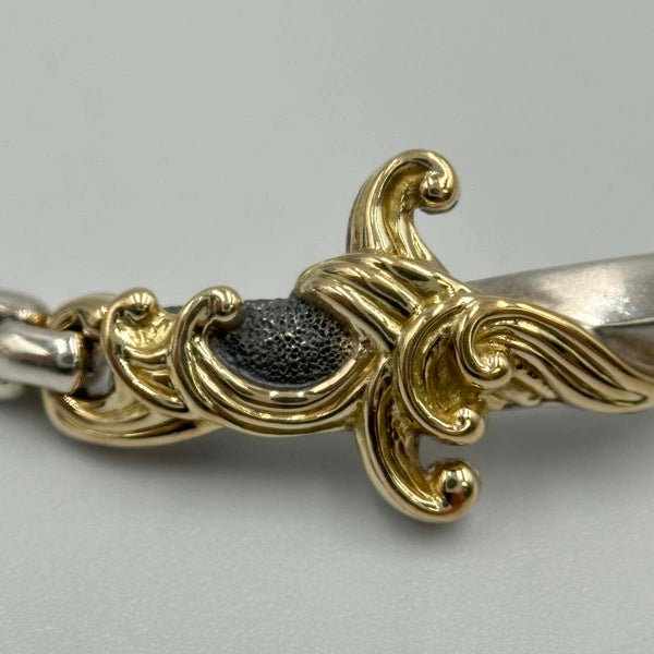 David Yurman Waves Dagger Bracelet Sterling Silver with 18K Yellow Gold, 5mm
