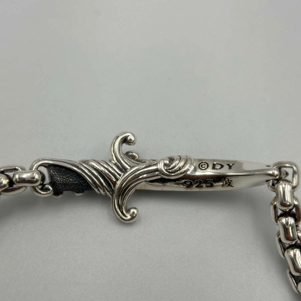 David Yurman Waves Dagger Bracelet Sterling Silver with Black Diamonds, 5mm