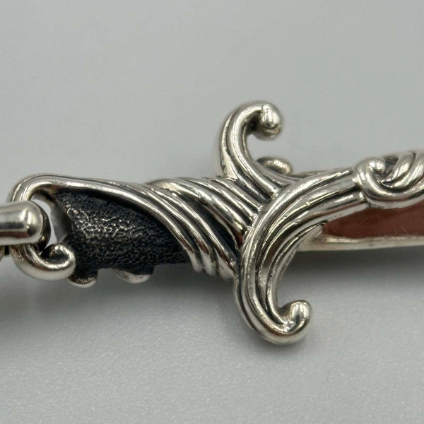 David Yurman Waves Dagger Bracelet Sterling Silver with Black Diamonds, 5mm