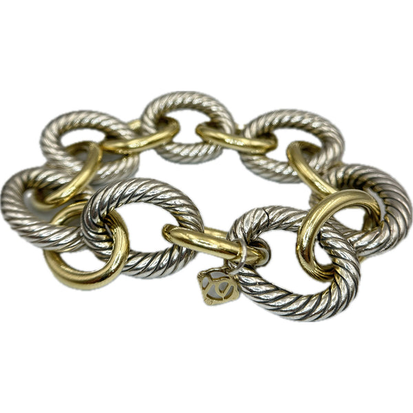 David Yurman XL Oval Link Chain Bracelet 18k and Sterling Silver