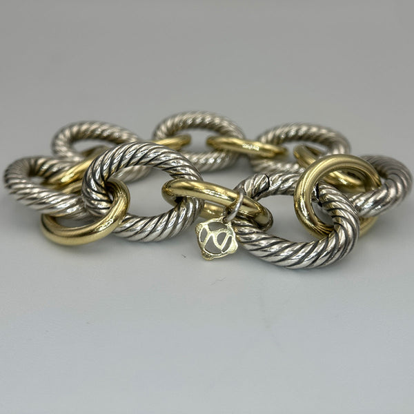 David Yurman XL Oval Link Chain Bracelet 18k and Sterling Silver