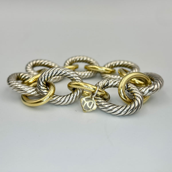 David Yurman XL Oval Link Chain Bracelet 18k and Sterling Silver
