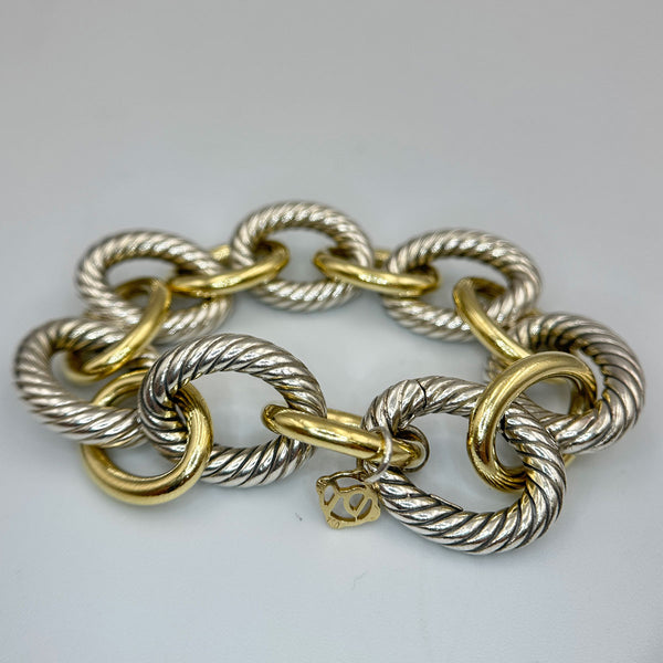David Yurman XL Oval Link Chain Bracelet 18k and Sterling Silver