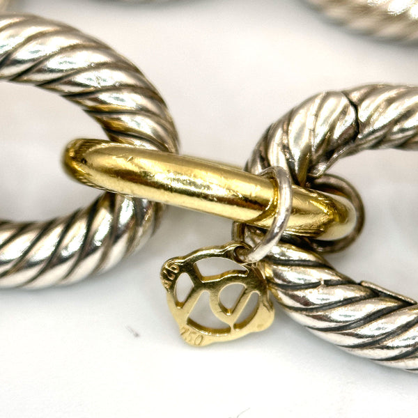 David Yurman XL Oval Link Chain Bracelet 18k and Sterling Silver