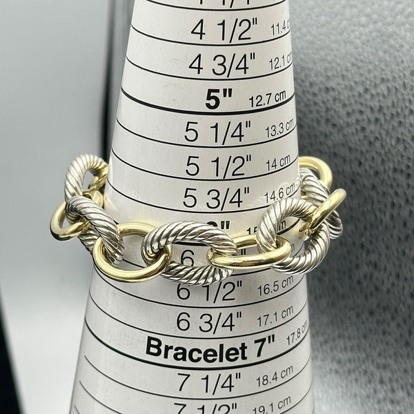 David Yurman XL Oval Link Chain Bracelet 18k and Sterling Silver