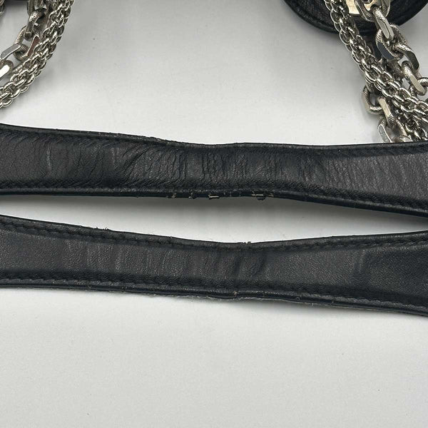 Dior Cannage Shoulder Bag - Drawstring Tote - Black Leather