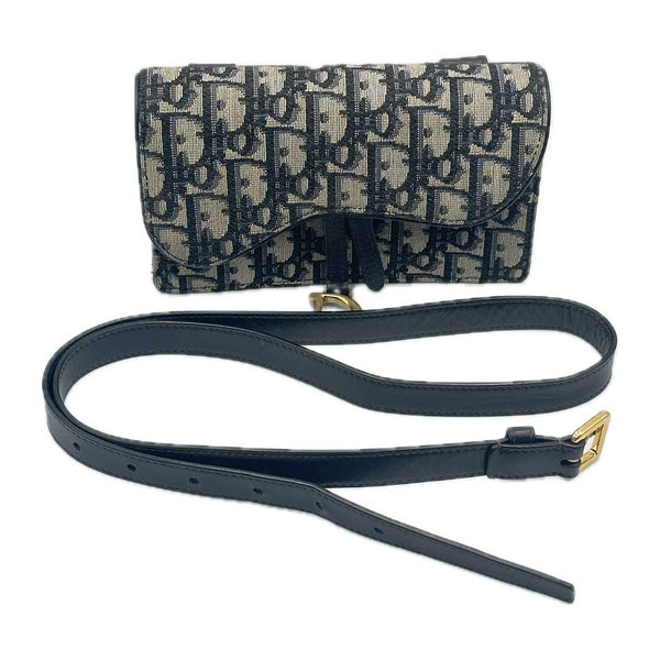 Dior Oblique Saddle Belt Pouch - Blue Canvas