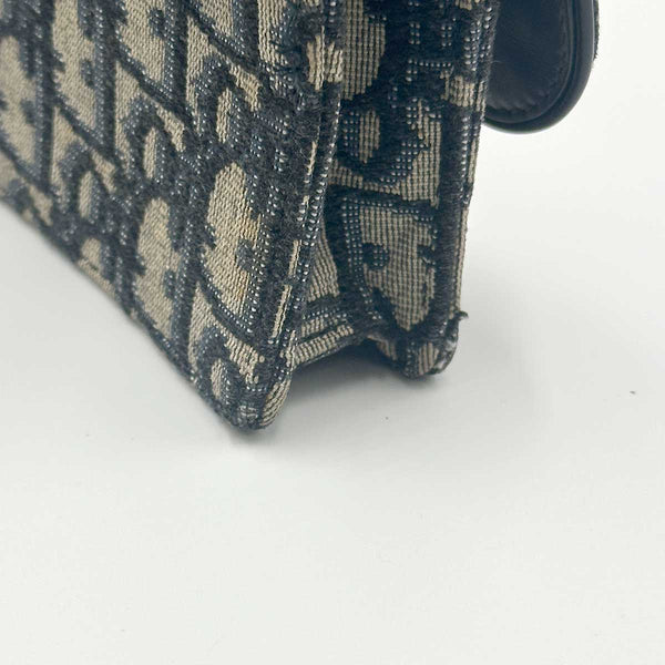Dior Oblique Saddle Belt Pouch - Blue Canvas