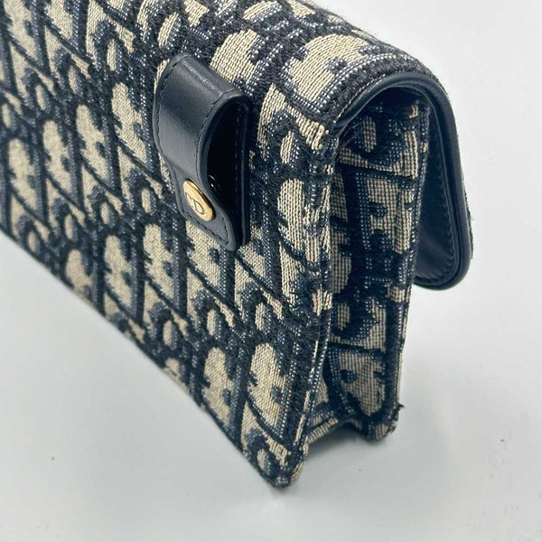 Dior Oblique Saddle Belt Pouch - Blue Canvas