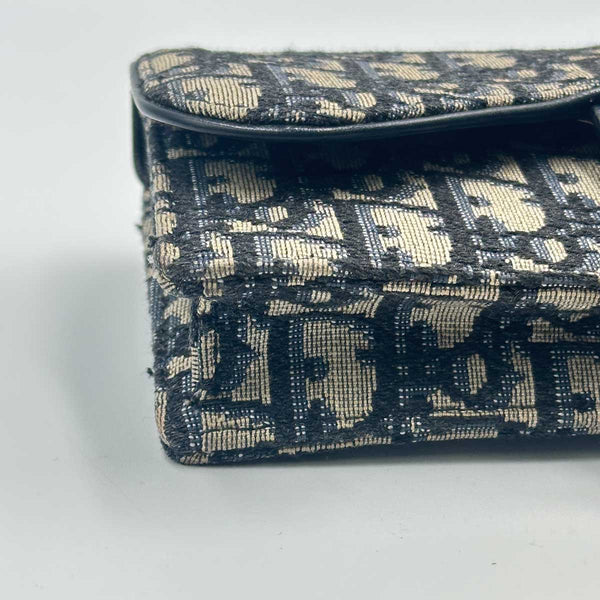Dior Oblique Saddle Belt Pouch - Blue Canvas