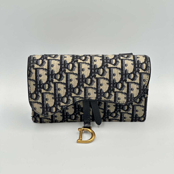 Dior Oblique Saddle Belt Pouch - Blue Canvas