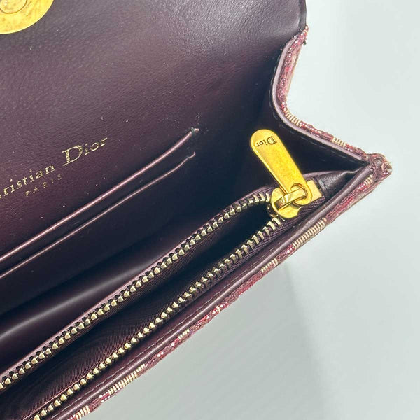 Dior Oblique Saddle Belt Pouch - Burgundy Canvas