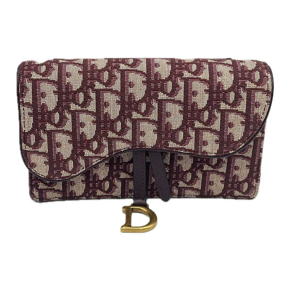 Dior Oblique Saddle Belt Pouch - Burgundy Canvas