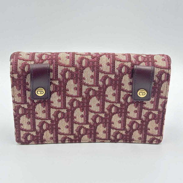 Dior Oblique Saddle Belt Pouch - Burgundy Canvas