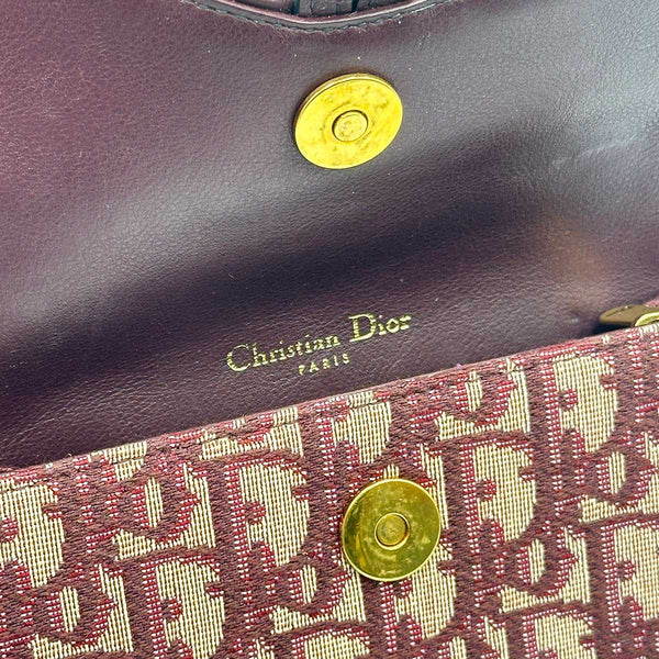 Dior Oblique Saddle Belt Pouch - Burgundy Canvas