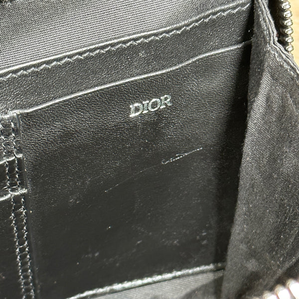 Dior Zipped Pouch with Strap - Beige and Black